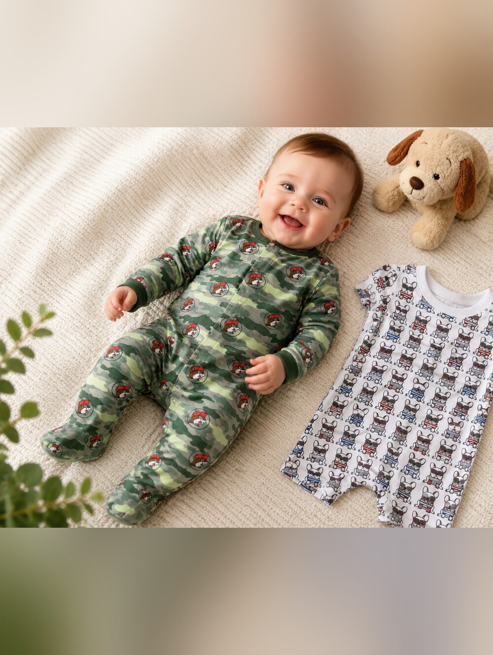 Buc-ee’s & Frenchie Baby Romper Set 3-6M Cute Cotton Outfit Bundle #1641